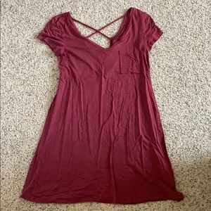 American Eagle maroon T-shirt dress
